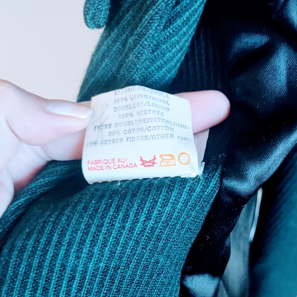 Vintage 80s Wool Jacket - Dark Green - Picture 16 of 16